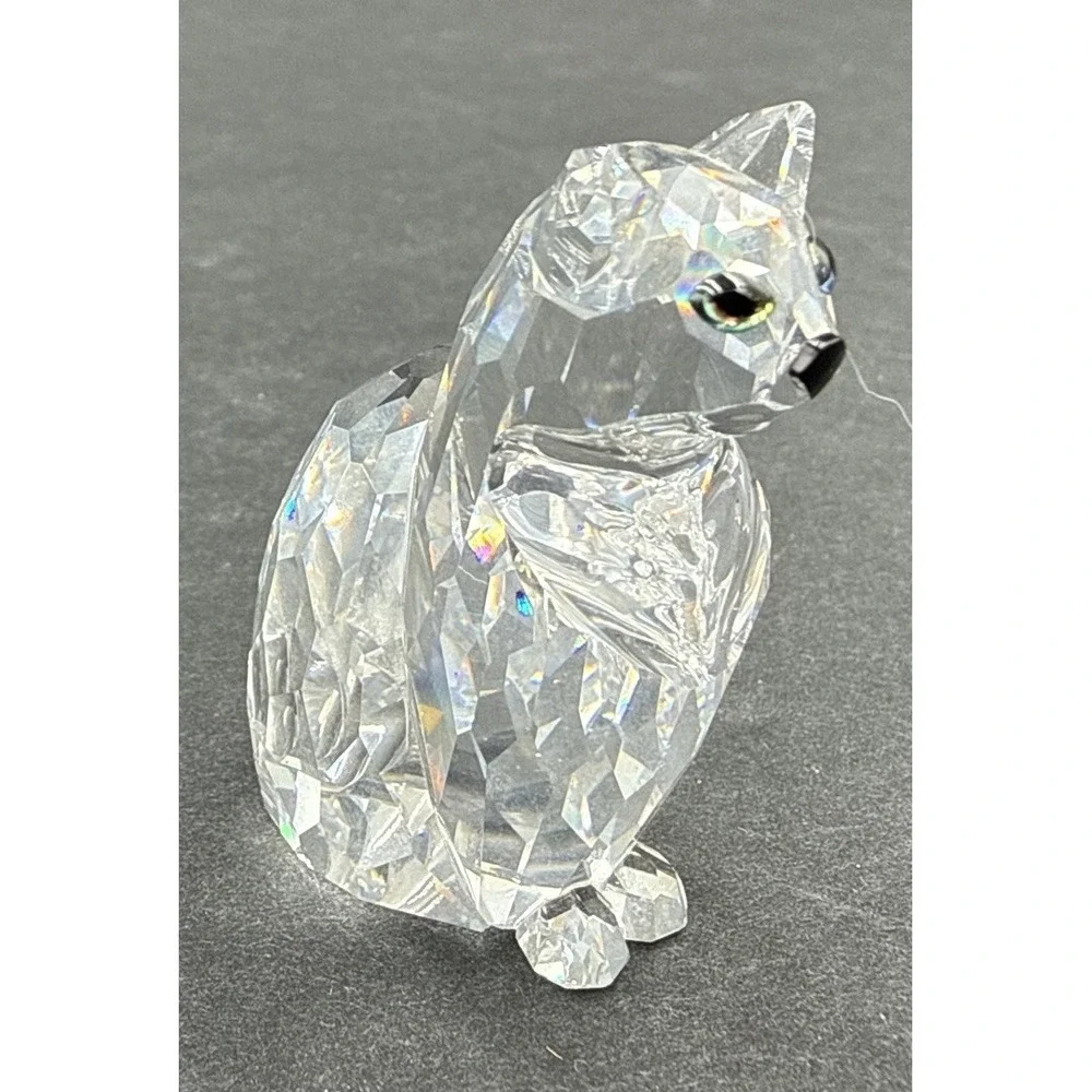 Vtg 2006 Swarovski Sitting Cat Crystal Kitten. Retired‎ Stamped Swan No Box